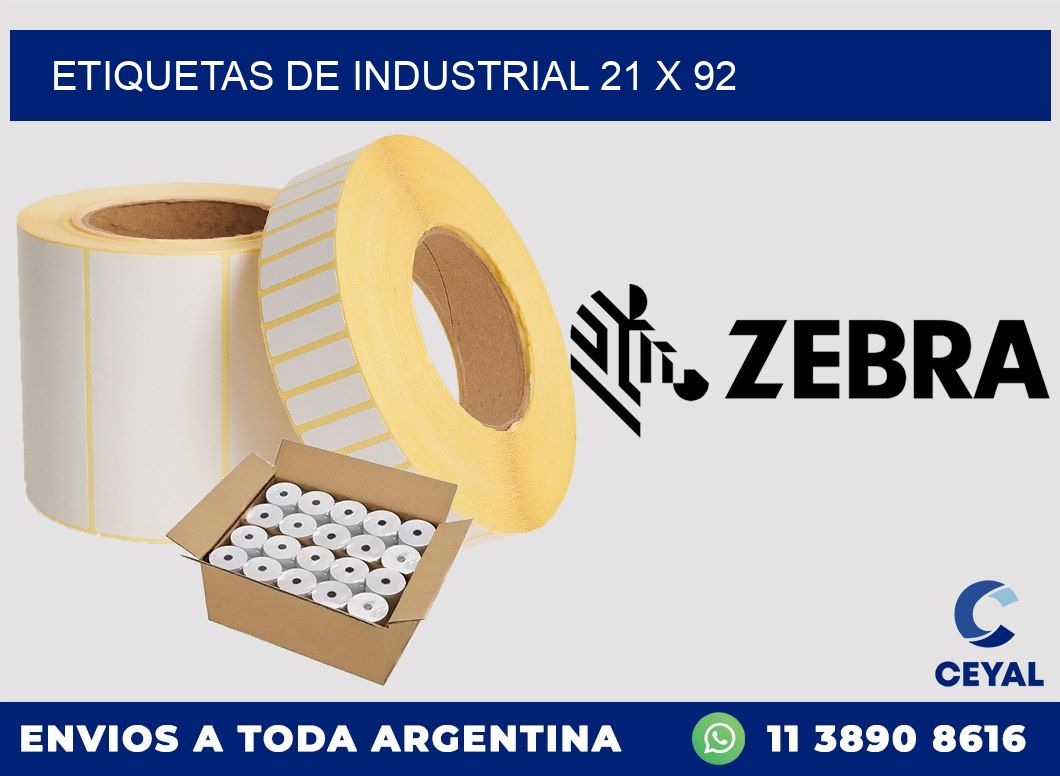 etiquetas de industrial 21 x 92
