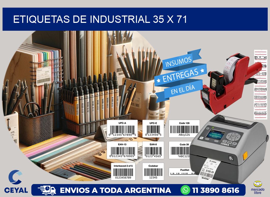 etiquetas de industrial 35 x 71