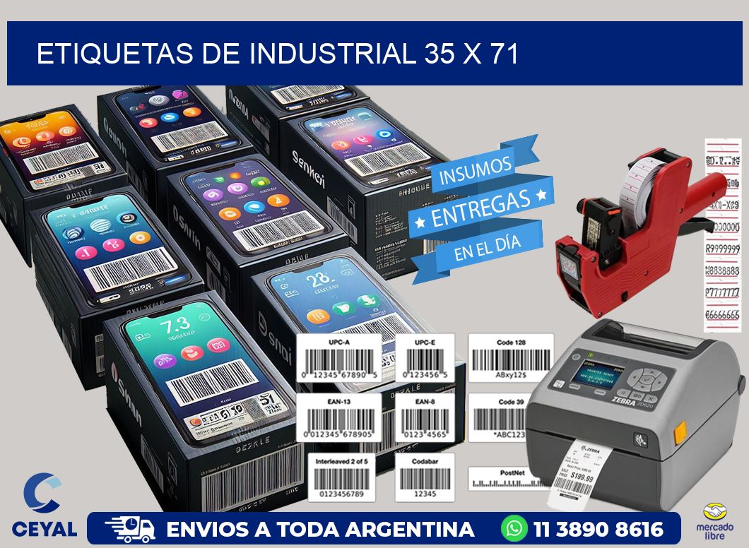 etiquetas de industrial 35 x 71