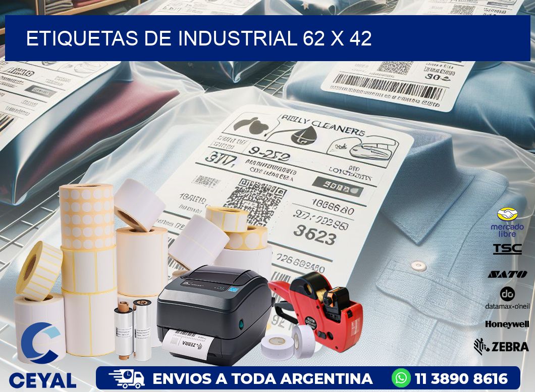 etiquetas de industrial 62 x 42