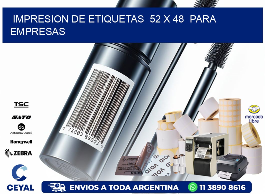 impresion de etiquetas  52 x 48  para empresas