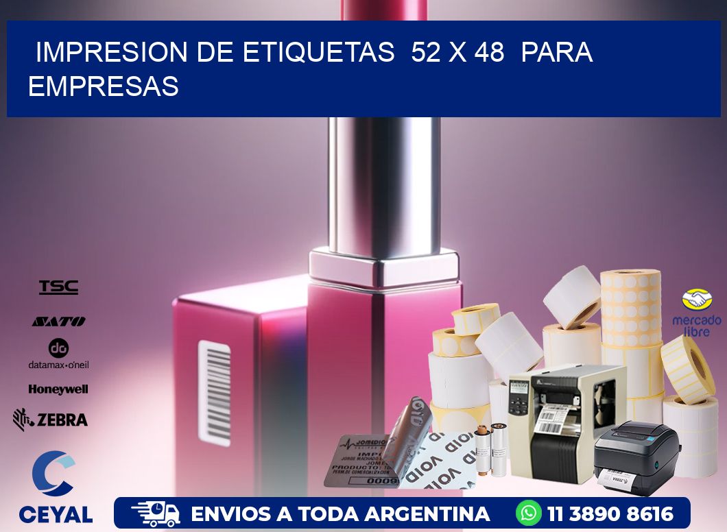 impresion de etiquetas  52 x 48  para empresas