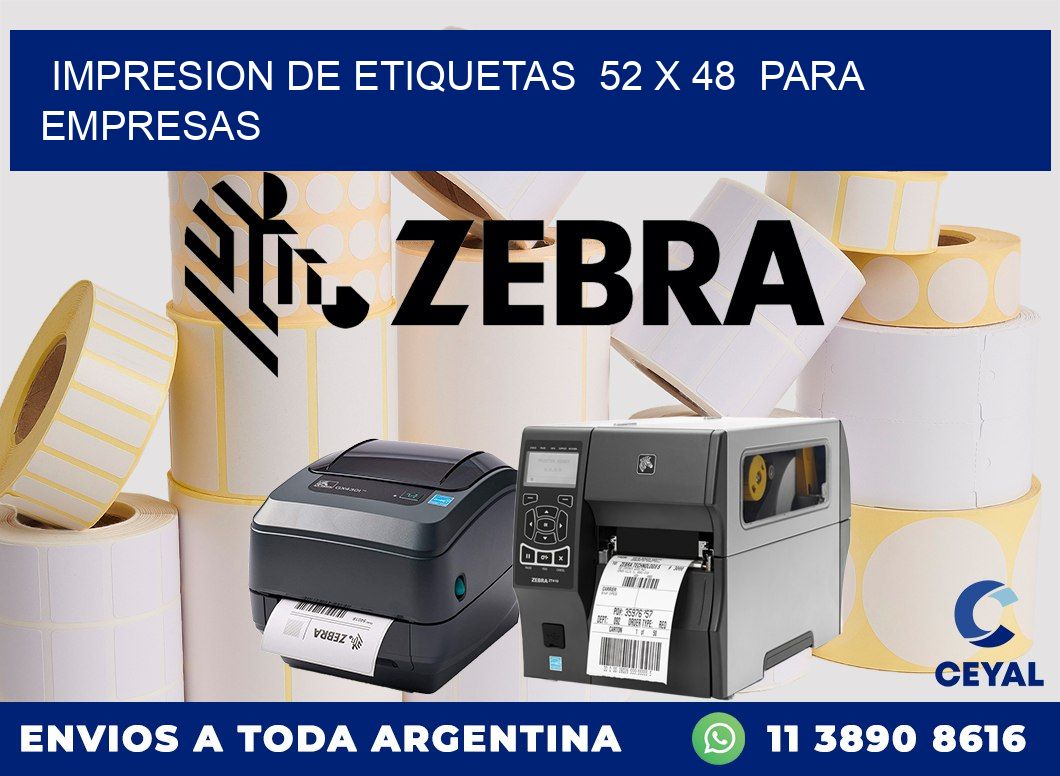 impresion de etiquetas  52 x 48  para empresas