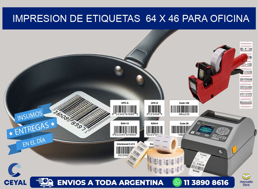 impresion de etiquetas  64 x 46 para oficina