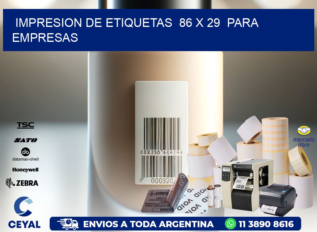 impresion de etiquetas  86 x 29  para empresas