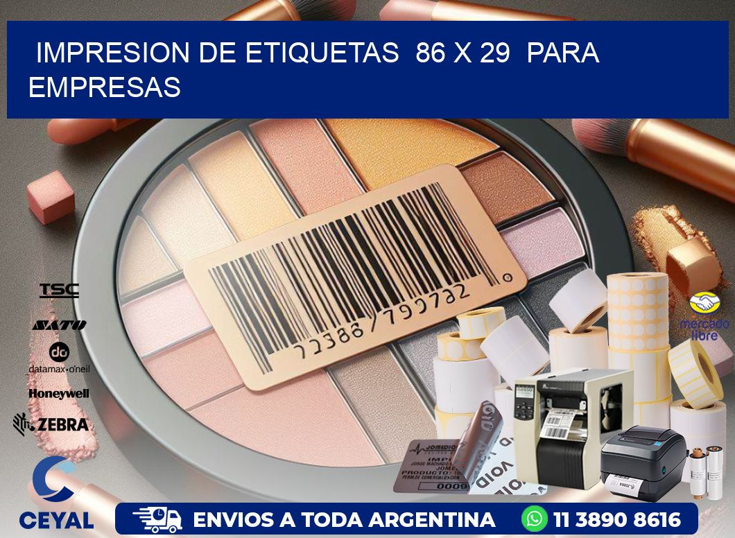 impresion de etiquetas  86 x 29  para empresas