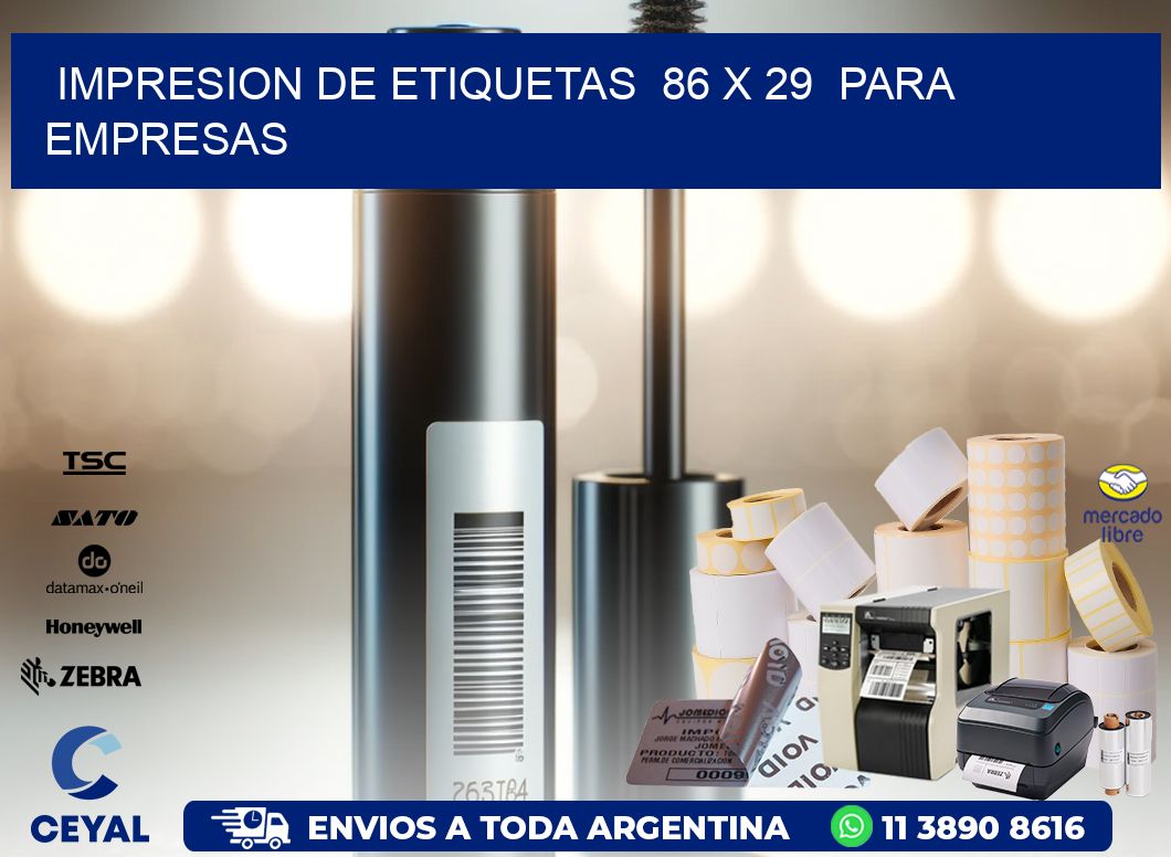 impresion de etiquetas  86 x 29  para empresas