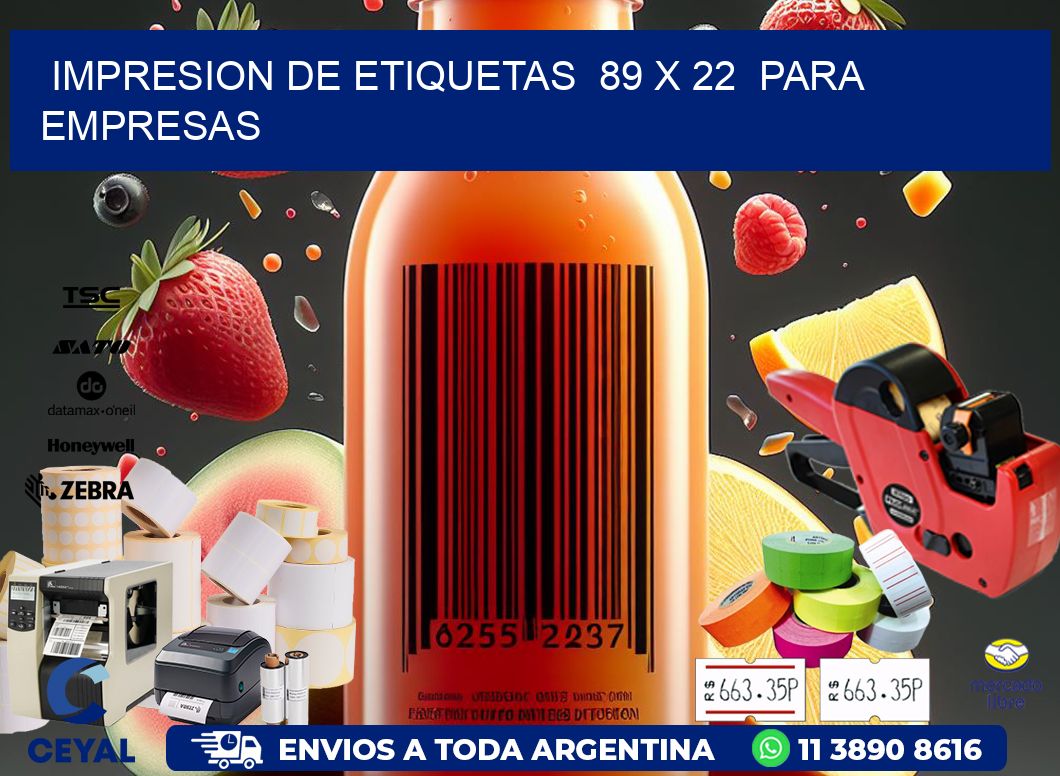 impresion de etiquetas  89 x 22  para empresas