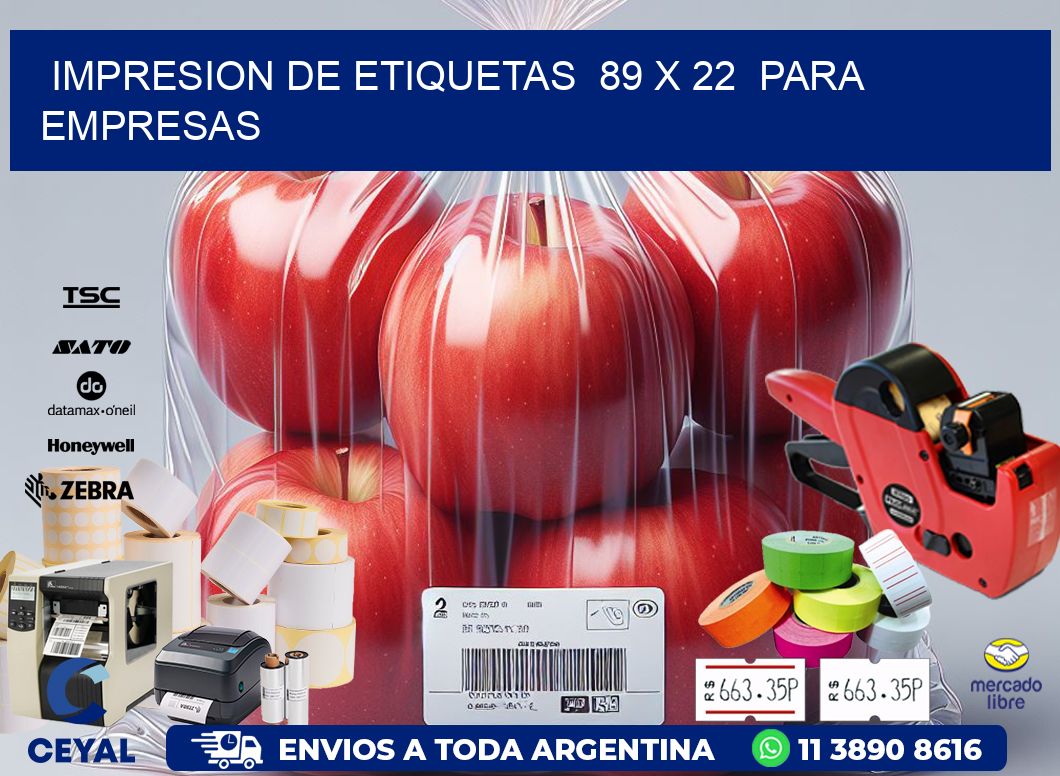 impresion de etiquetas  89 x 22  para empresas