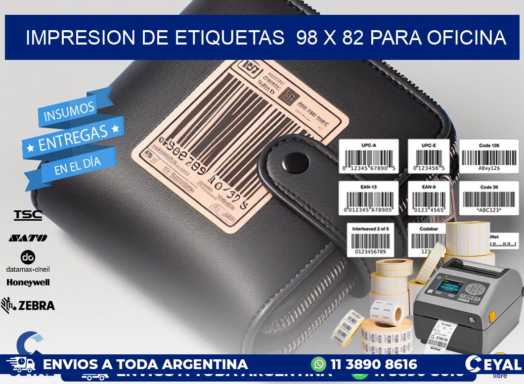 impresion de etiquetas  98 x 82 para oficina