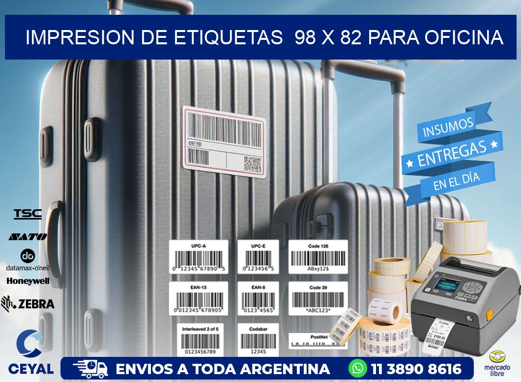 impresion de etiquetas  98 x 82 para oficina