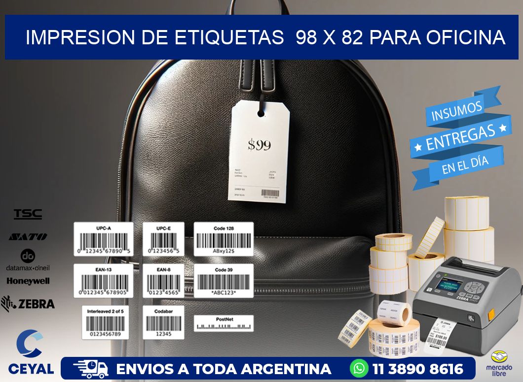 impresion de etiquetas  98 x 82 para oficina