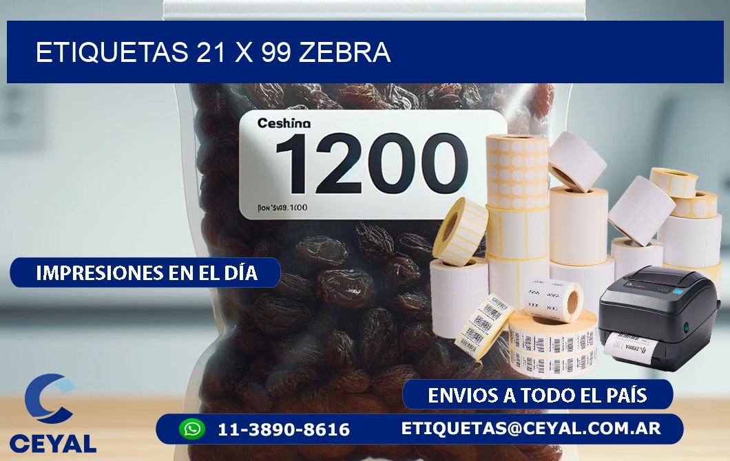 ETIQUETAS 21 x 99 ZEBRA