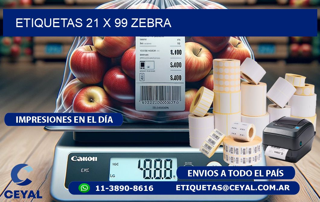 ETIQUETAS 21 x 99 ZEBRA