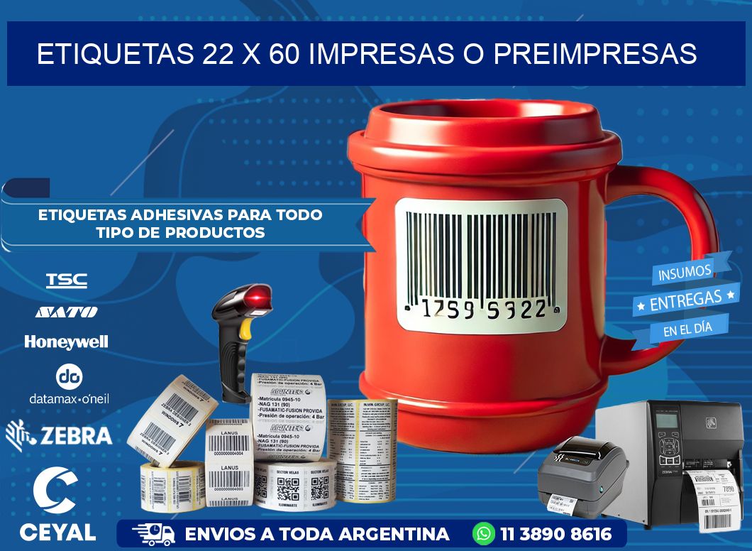 ETIQUETAS 22 x 60 IMPRESAS O PREIMPRESAS