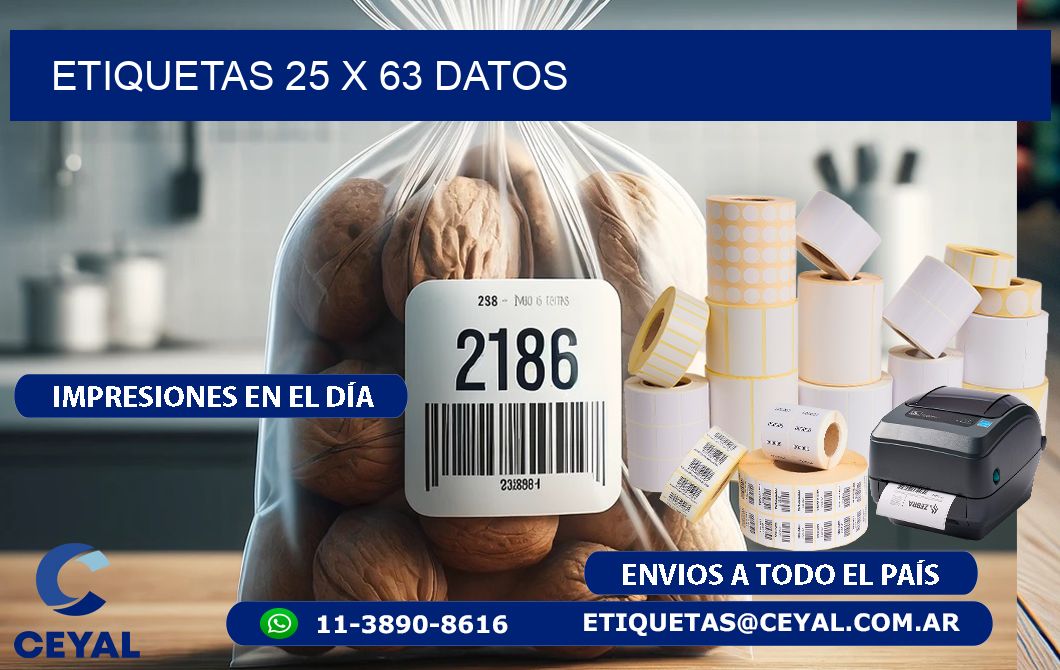 ETIQUETAS 25 x 63 DATOS