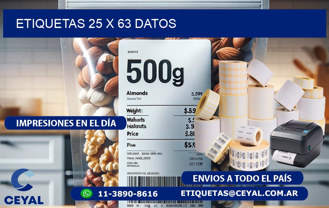 ETIQUETAS 25 x 63 DATOS