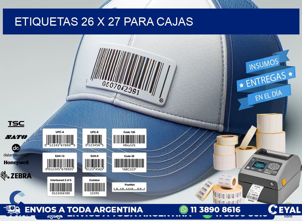 ETIQUETAS 26 x 27 PARA CAJAS