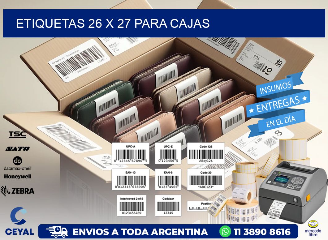 ETIQUETAS 26 x 27 PARA CAJAS