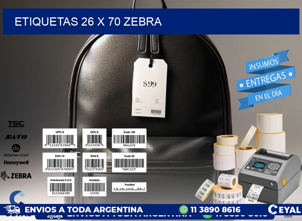 ETIQUETAS 26 x 70 ZEBRA