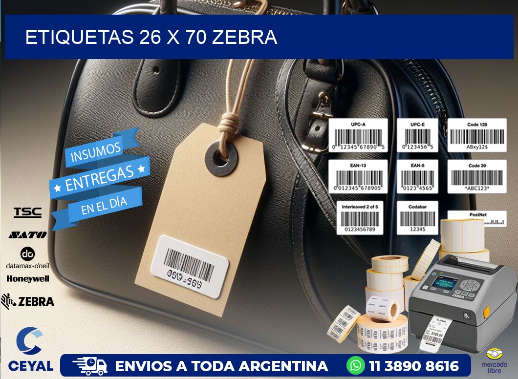ETIQUETAS 26 x 70 ZEBRA