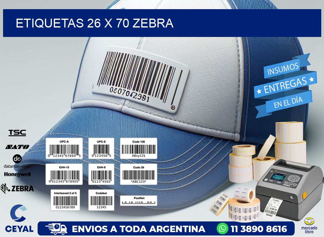 ETIQUETAS 26 x 70 ZEBRA