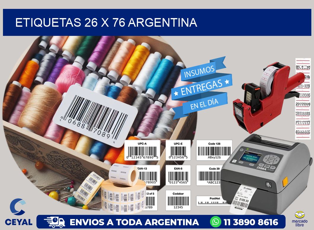 ETIQUETAS 26 x 76 ARGENTINA