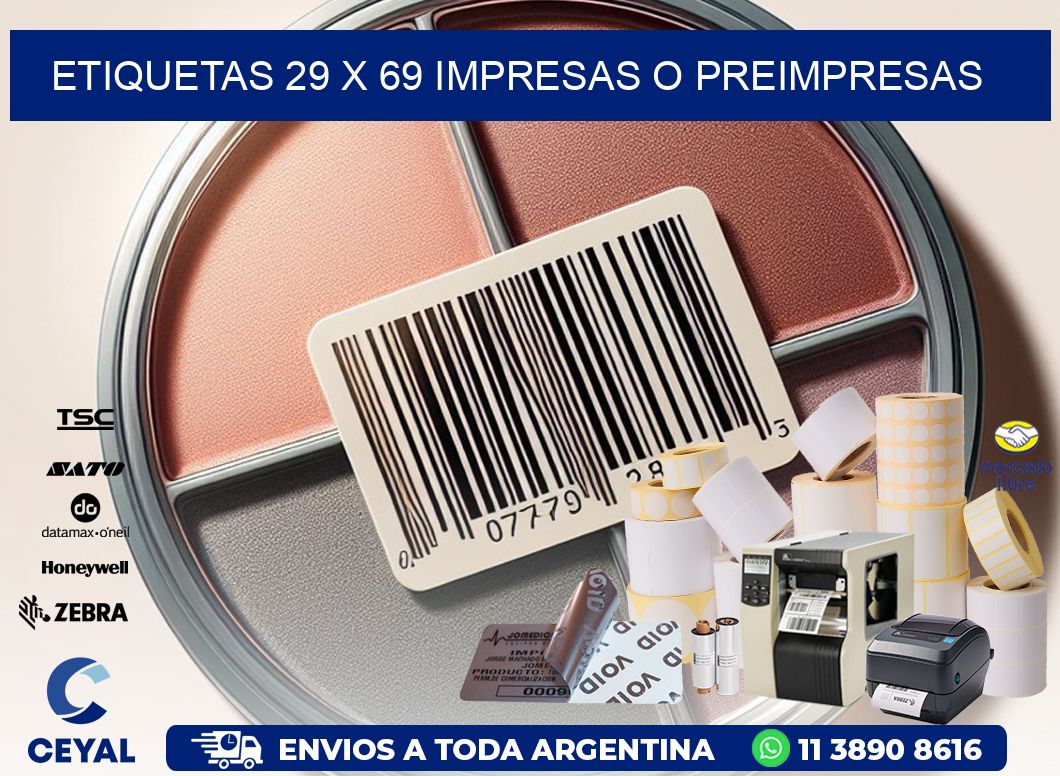 ETIQUETAS 29 x 69 IMPRESAS O PREIMPRESAS