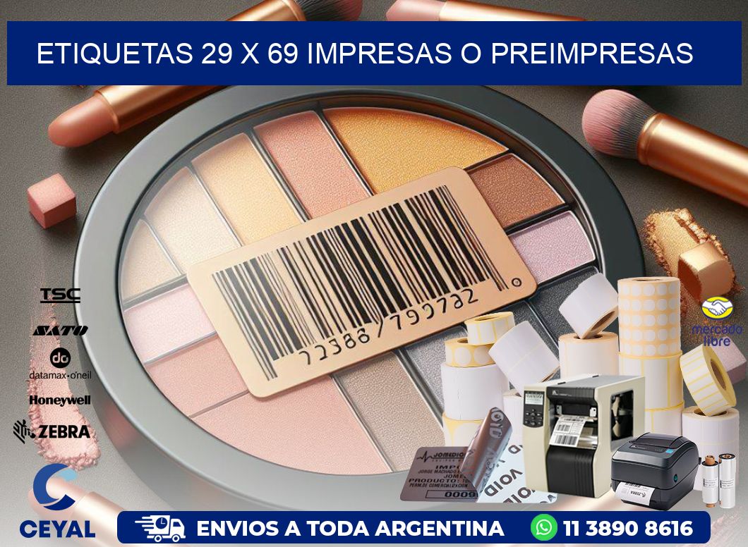ETIQUETAS 29 x 69 IMPRESAS O PREIMPRESAS