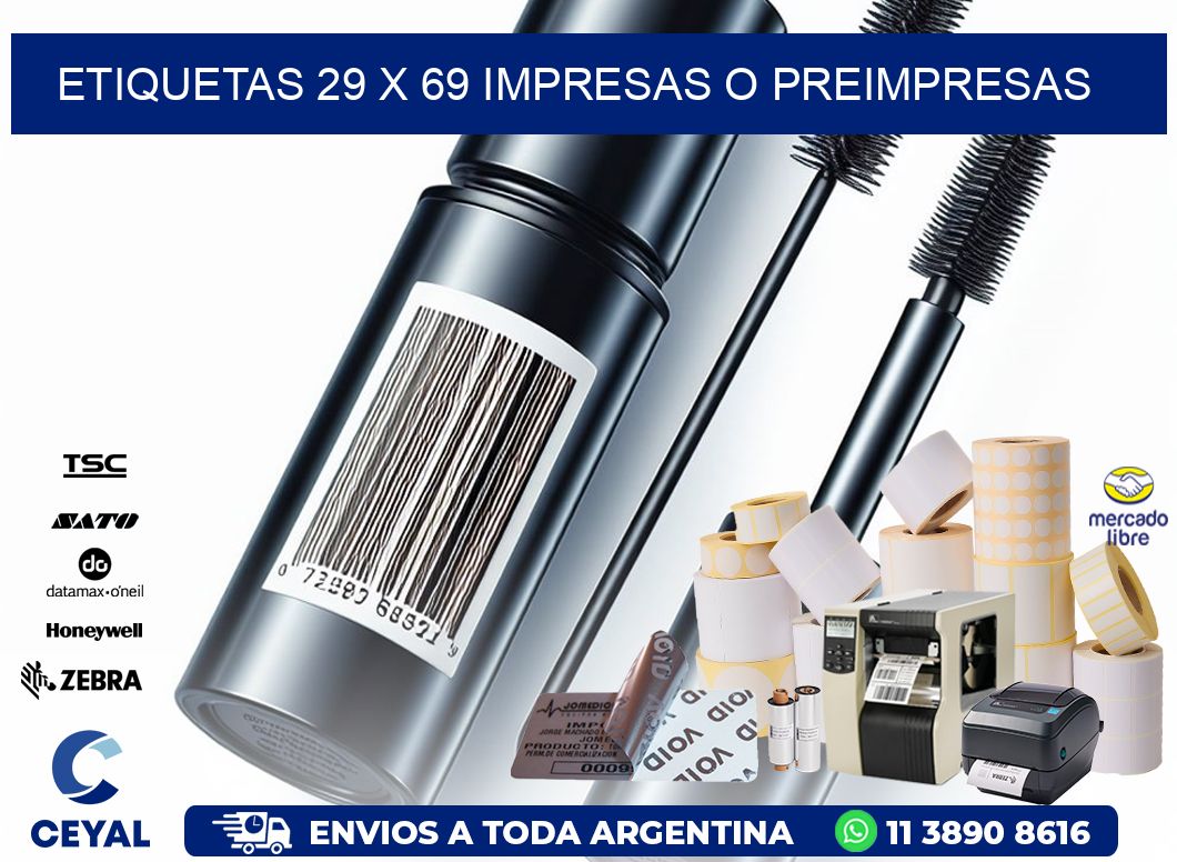 ETIQUETAS 29 x 69 IMPRESAS O PREIMPRESAS