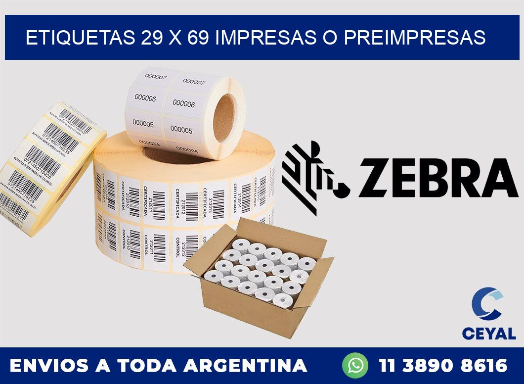 ETIQUETAS 29 x 69 IMPRESAS O PREIMPRESAS