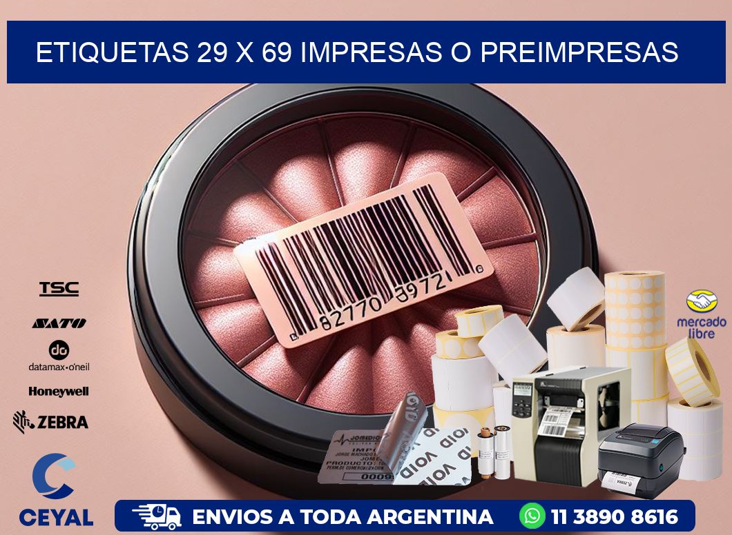 ETIQUETAS 29 x 69 IMPRESAS O PREIMPRESAS