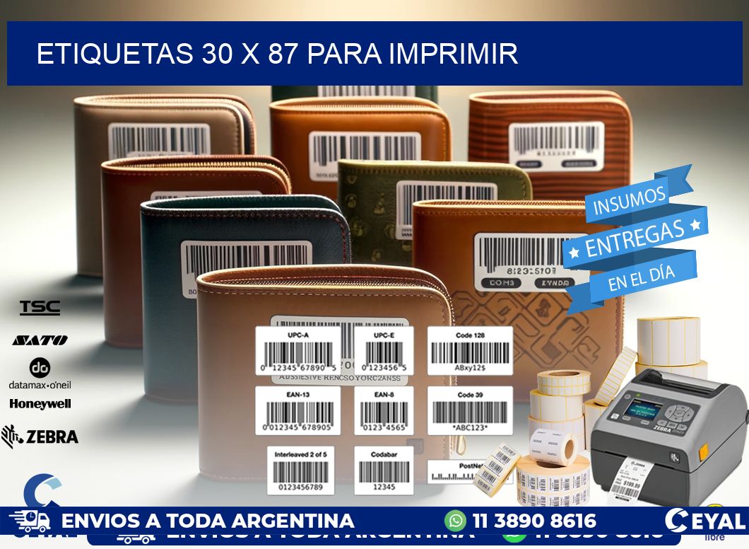ETIQUETAS 30 x 87 PARA IMPRIMIR
