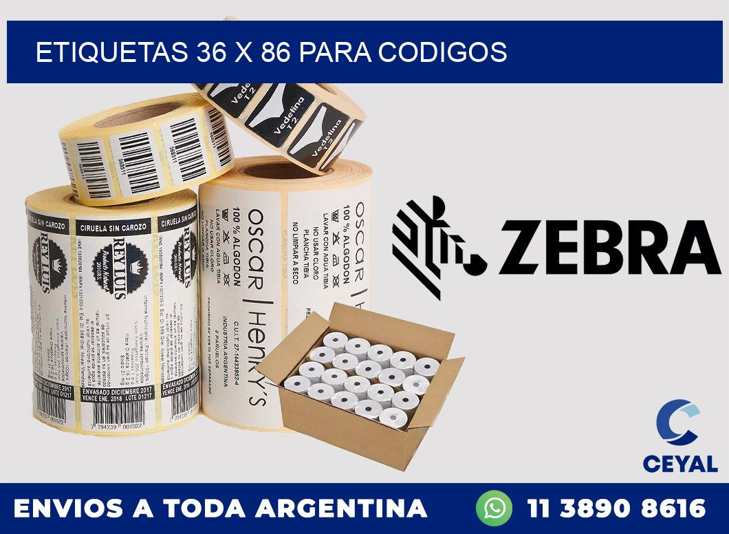 ETIQUETAS 36 x 86 PARA CODIGOS