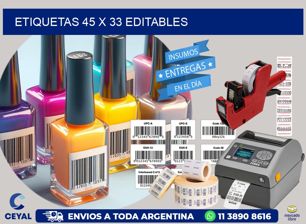 ETIQUETAS 45 x 33 EDITABLES