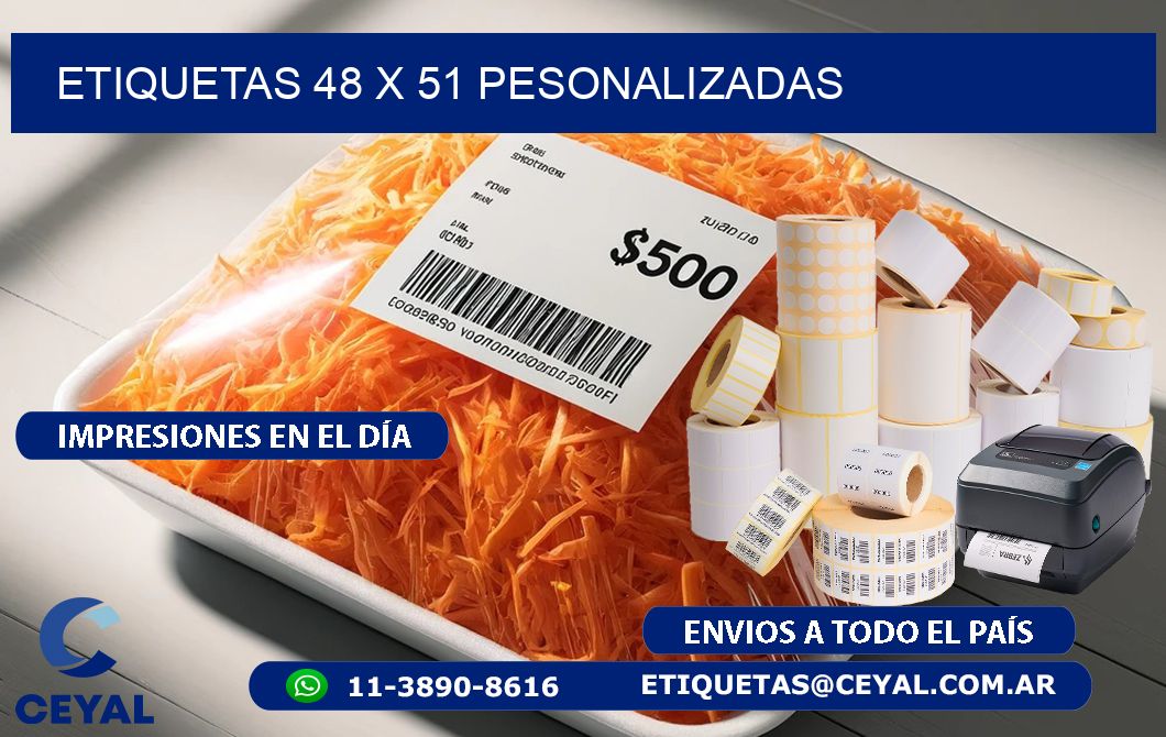 ETIQUETAS 48 x 51 PESONALIZADAS
