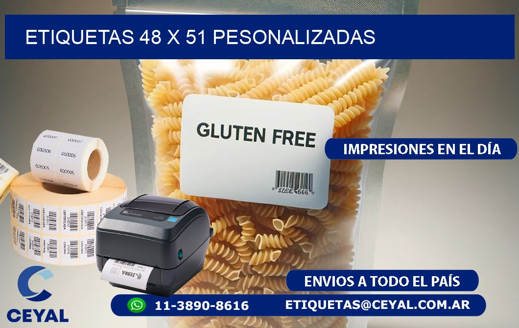 ETIQUETAS 48 x 51 PESONALIZADAS