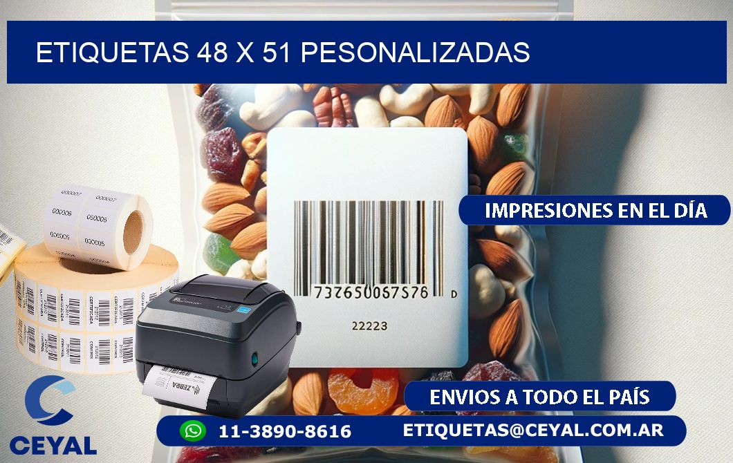 ETIQUETAS 48 x 51 PESONALIZADAS