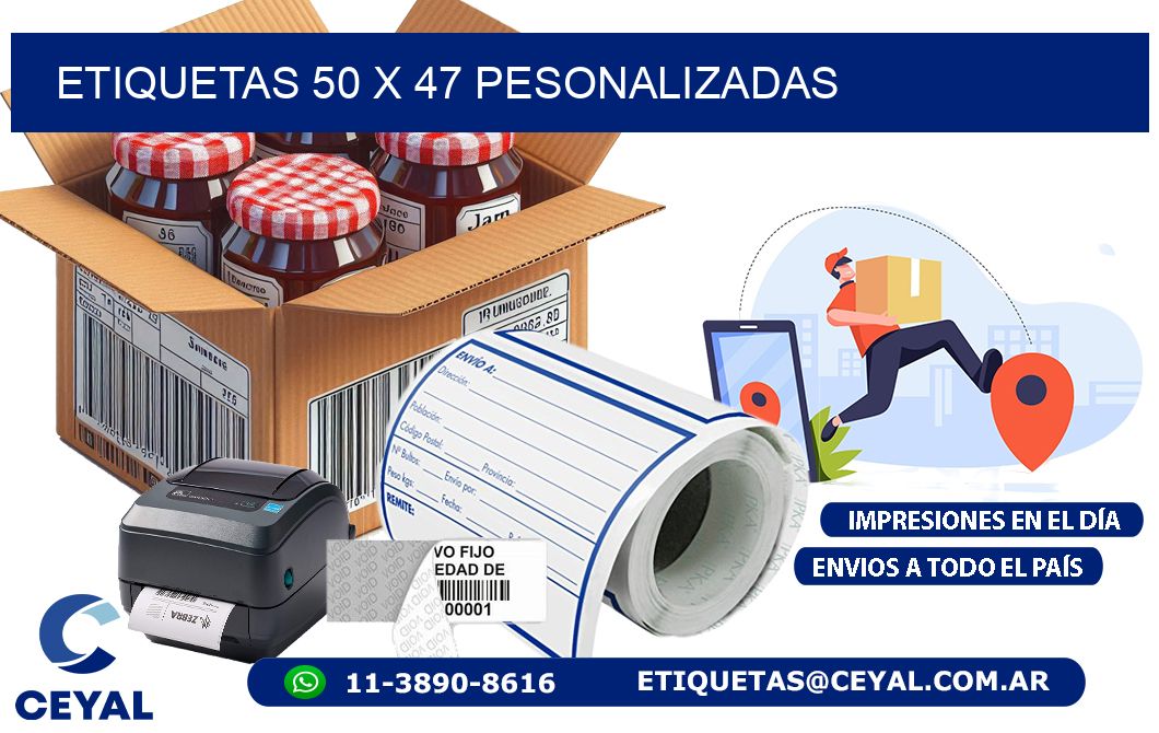 ETIQUETAS 50 x 47 PESONALIZADAS