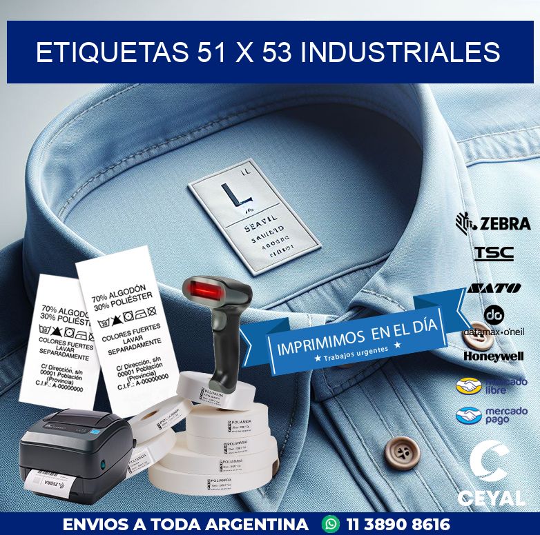 ETIQUETAS 51 x 53 INDUSTRIALES