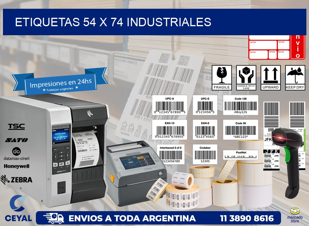 ETIQUETAS 54 x 74 INDUSTRIALES