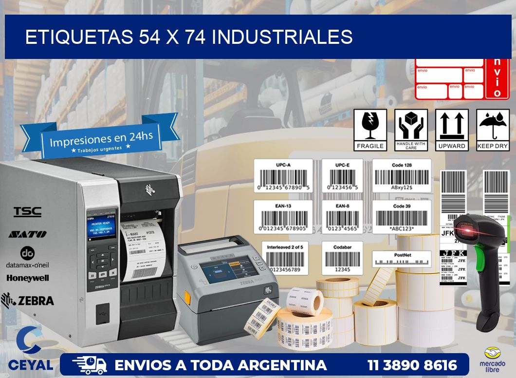 ETIQUETAS 54 x 74 INDUSTRIALES