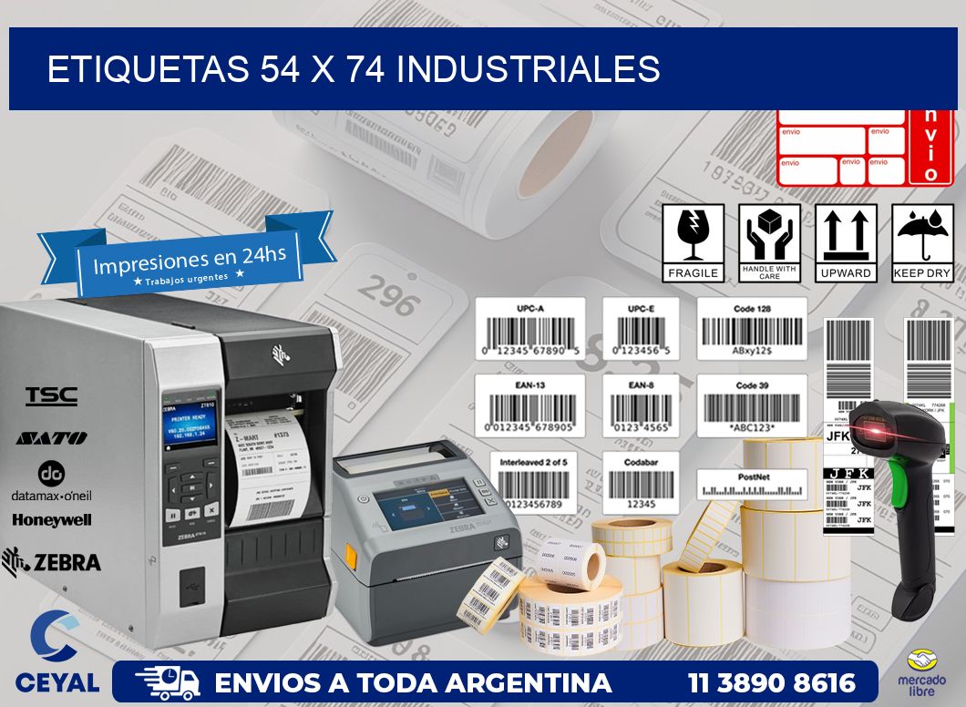 ETIQUETAS 54 x 74 INDUSTRIALES