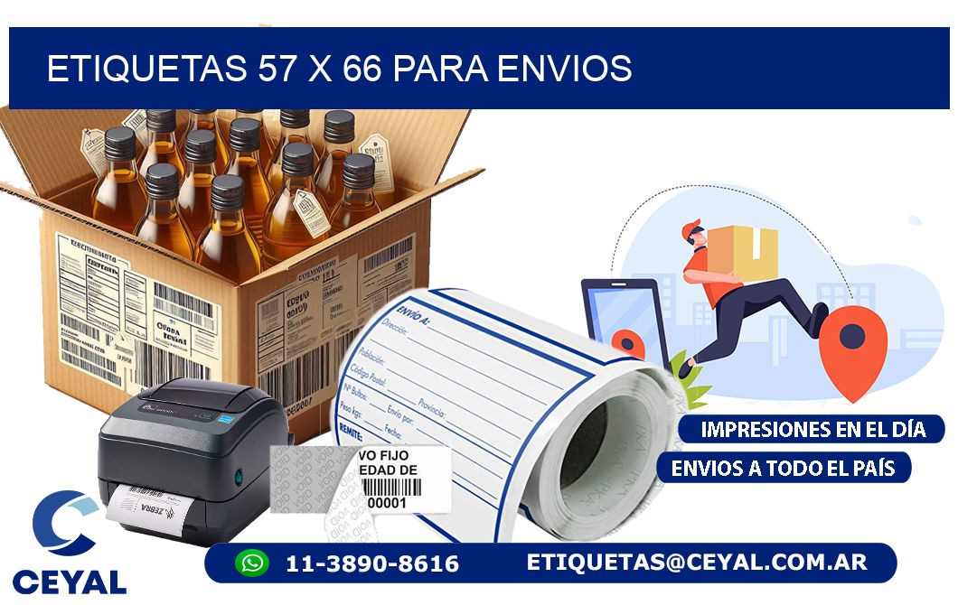 ETIQUETAS 57 x 66 PARA ENVIOS