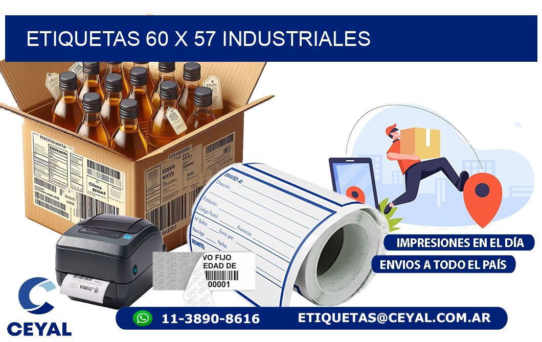 ETIQUETAS 60 x 57 INDUSTRIALES