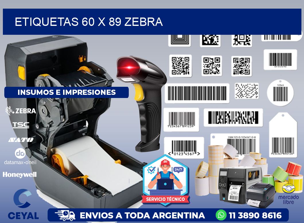 ETIQUETAS 60 x 89 ZEBRA