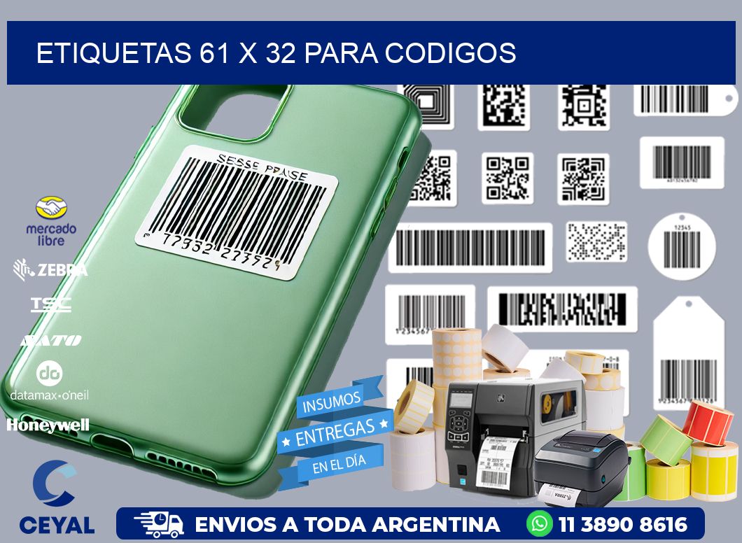 ETIQUETAS 61 x 32 PARA CODIGOS