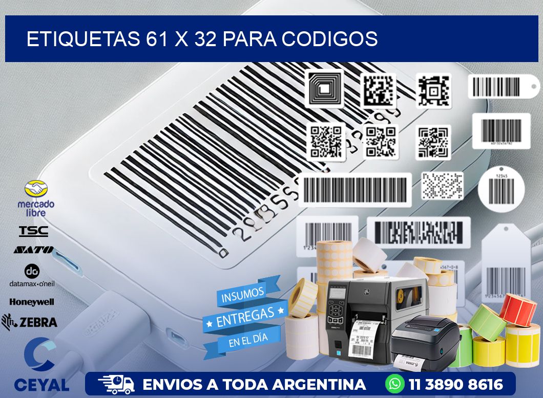 ETIQUETAS 61 x 32 PARA CODIGOS