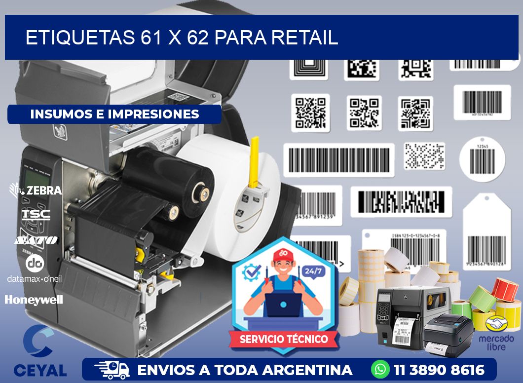 ETIQUETAS 61 x 62 PARA RETAIL