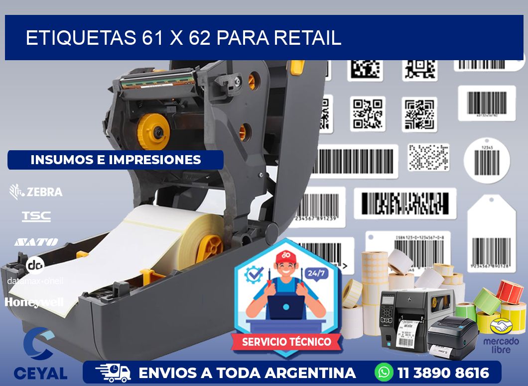 ETIQUETAS 61 x 62 PARA RETAIL